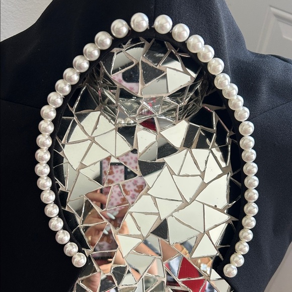 Tahari Arthur Levine Black Pearl Ruffle Women's Jacket - Picture 3 of 7